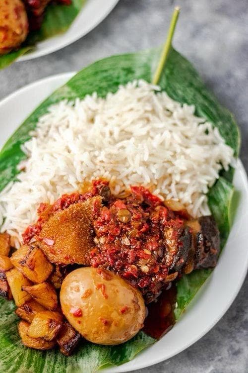 Ofada Rice and Ayamase Sauce